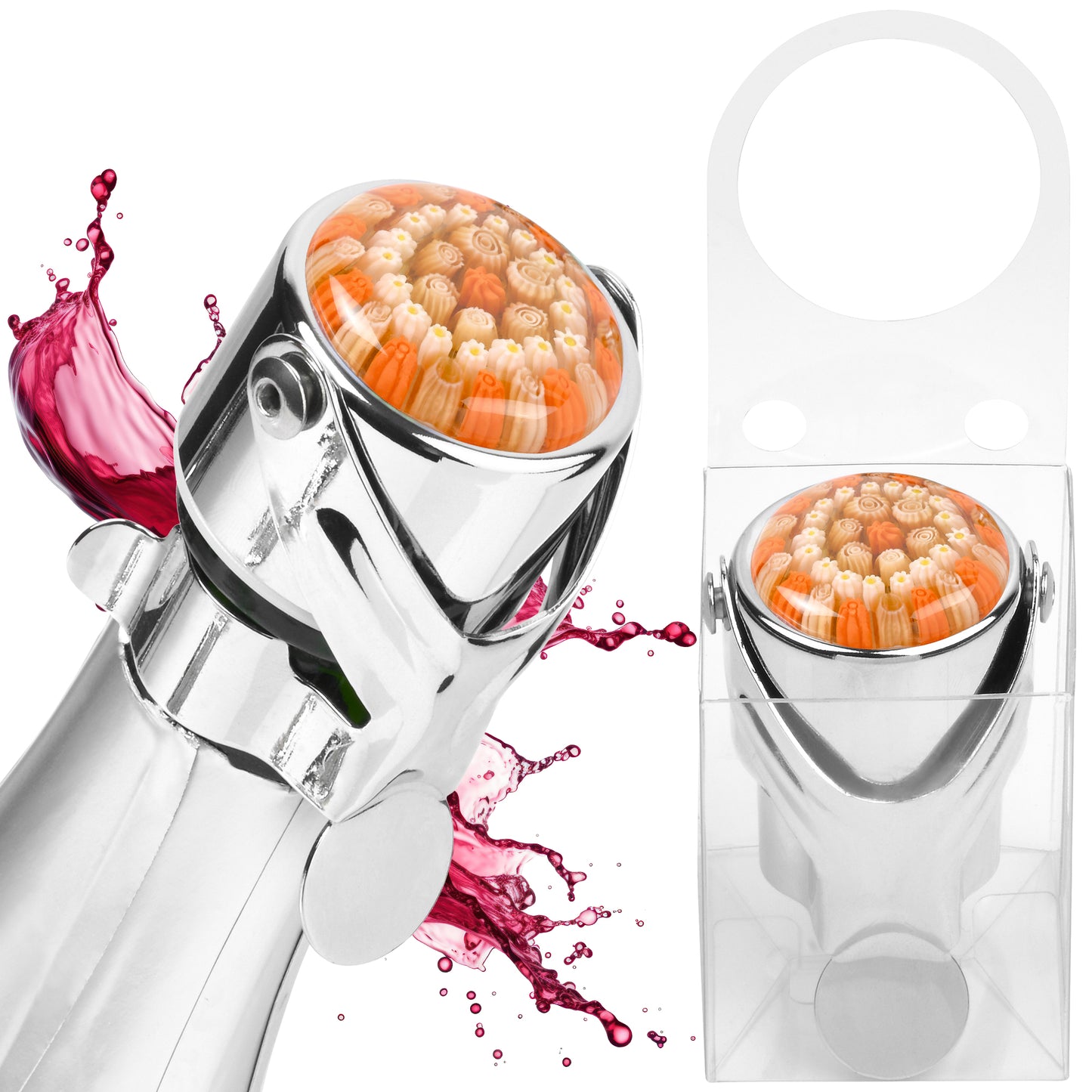 Leakproof Wine & Champagne Stopper (ORANGE)
