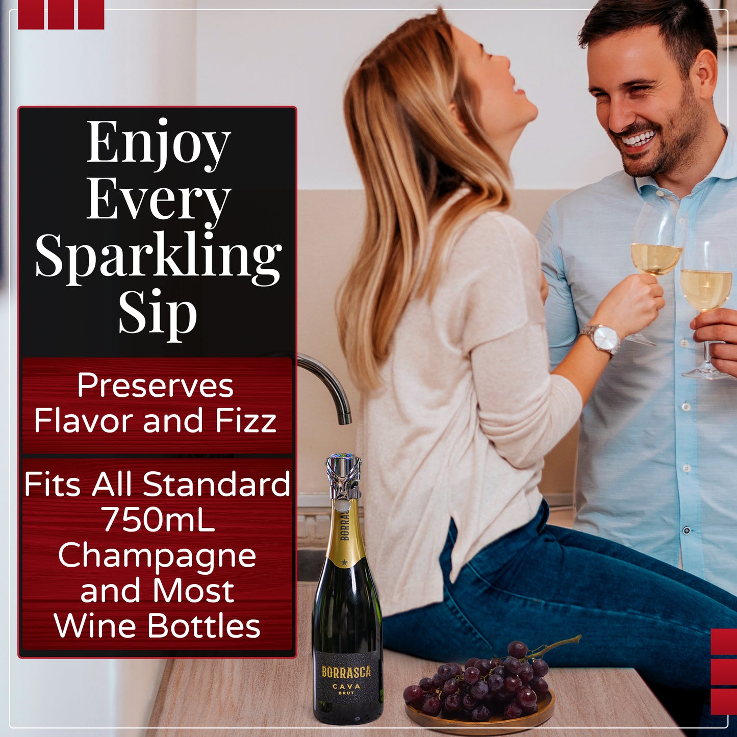 Leakproof Wine & Champagne Stopper (WATERFALL)