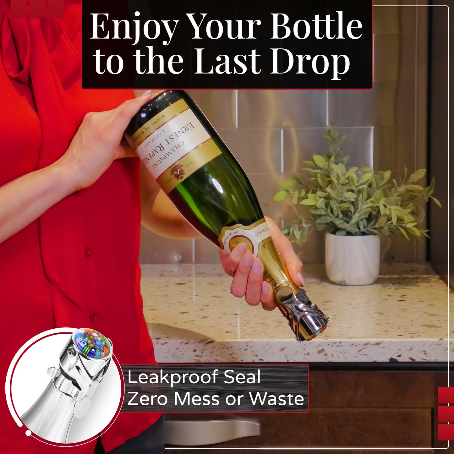 Leakproof Wine & Champagne Stopper (WATERFALL)