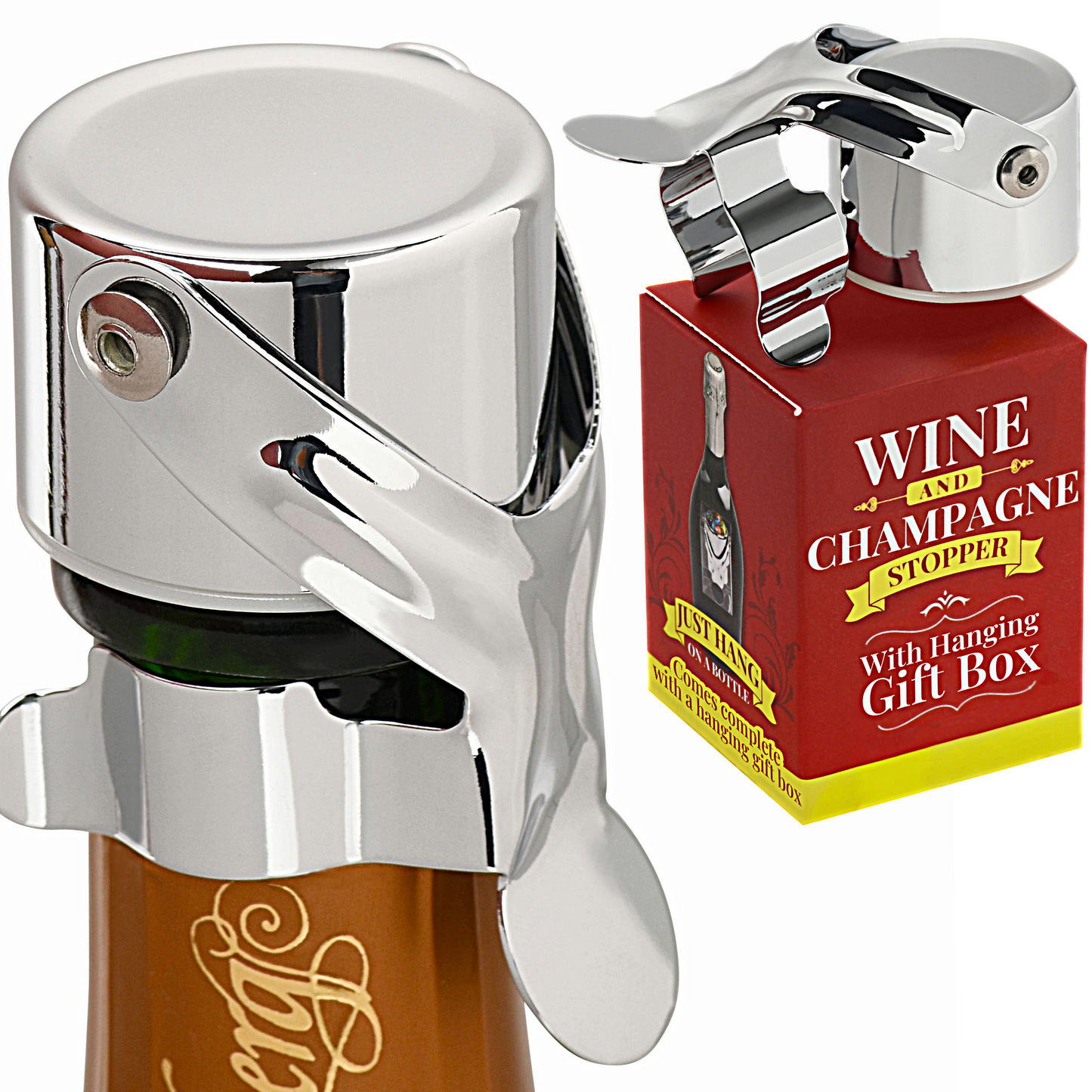 Leakproof Wine & Champagne Stopper (CHROME)