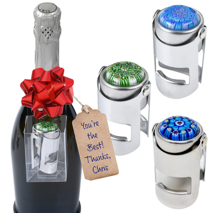 Millefiori Champagne Stopper (GREEN)