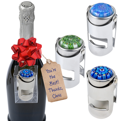 Millefiori Champagne Stopper (BLUE)